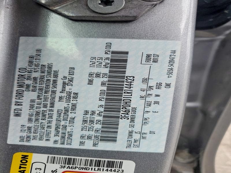 2020 FORD FUSION SE 12