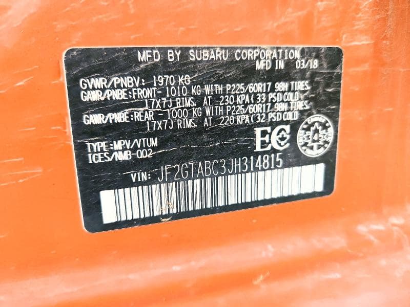 2018 SUBARU CROSSTREK PREMIUM 12