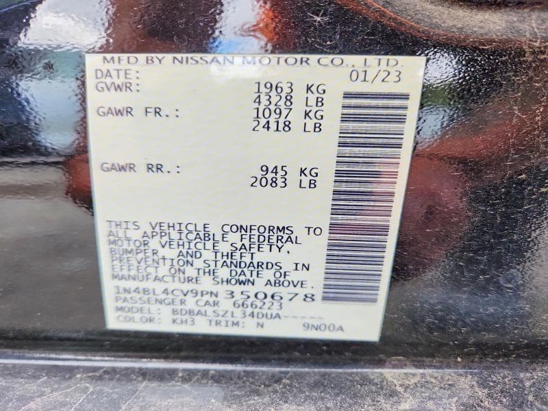 2023 NISSAN ALTIMA SR 12