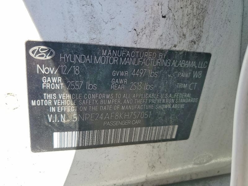 2019 HYUNDAI SONATA SE 12