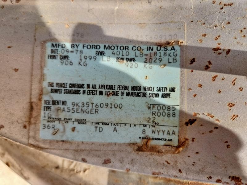 1979 MERCURY ZEPHYR 12
