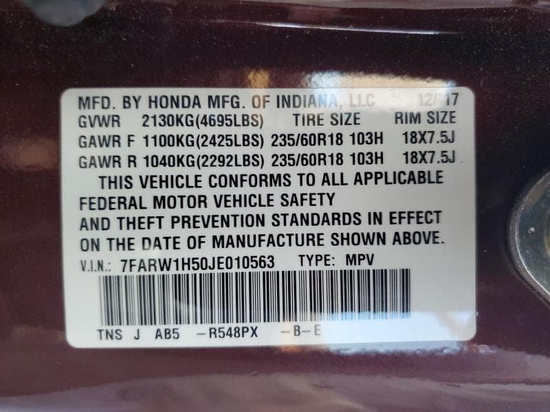 2018 HONDA CR-V EX 13