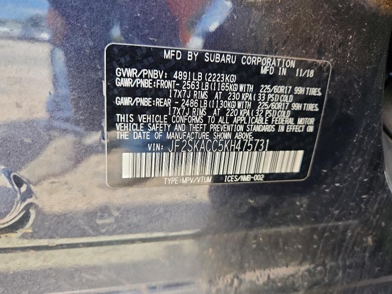 2019 SUBARU FORESTER 13