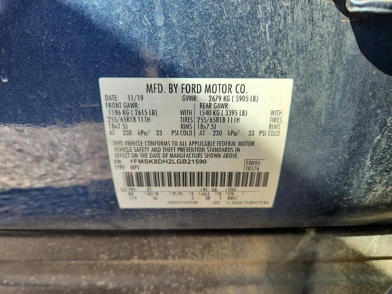 2020 FORD EXPLORER XLT 13