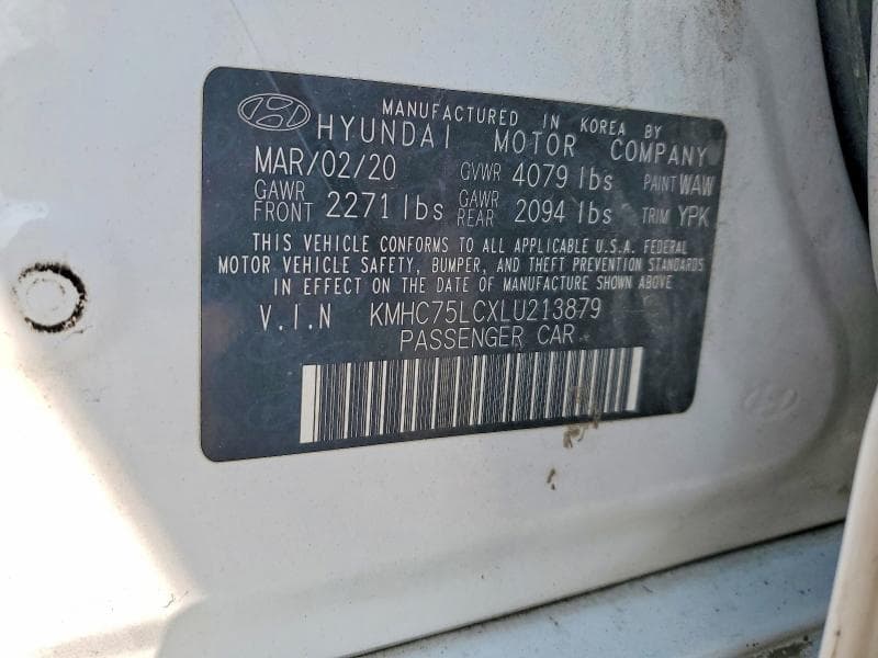 2020 HYUNDAI IONIQ SE 12