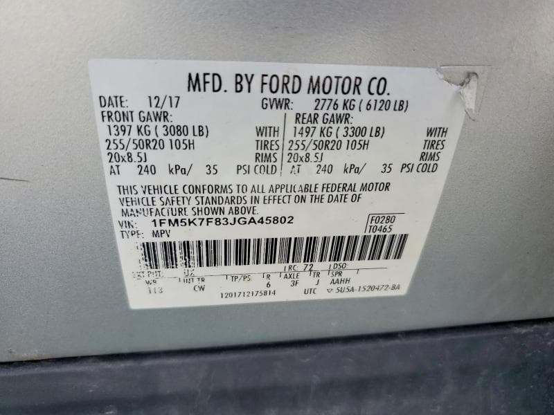 2018 FORD EXPLORER LIMITED 13