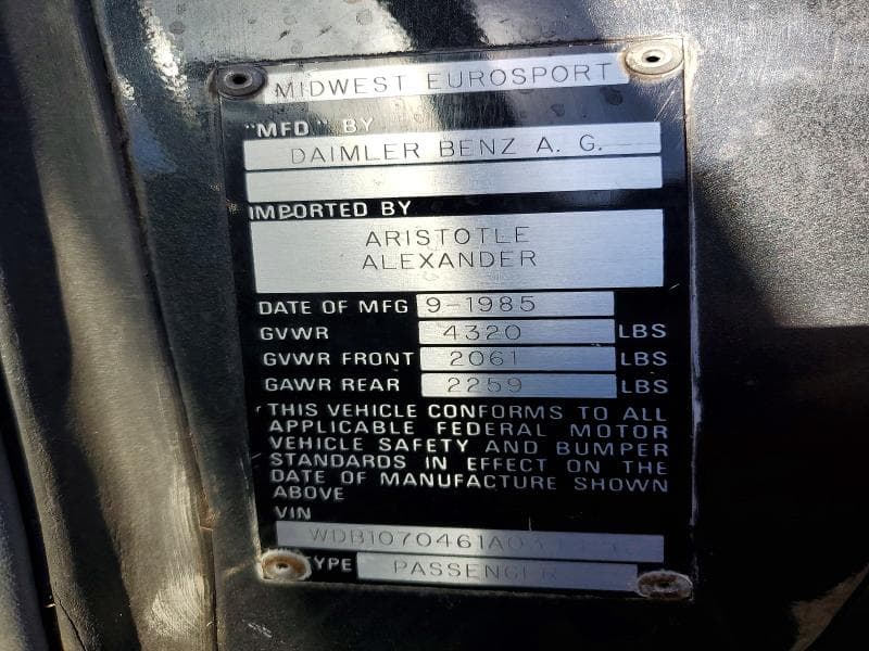 1985 MERCEDES-BENZ 190 13