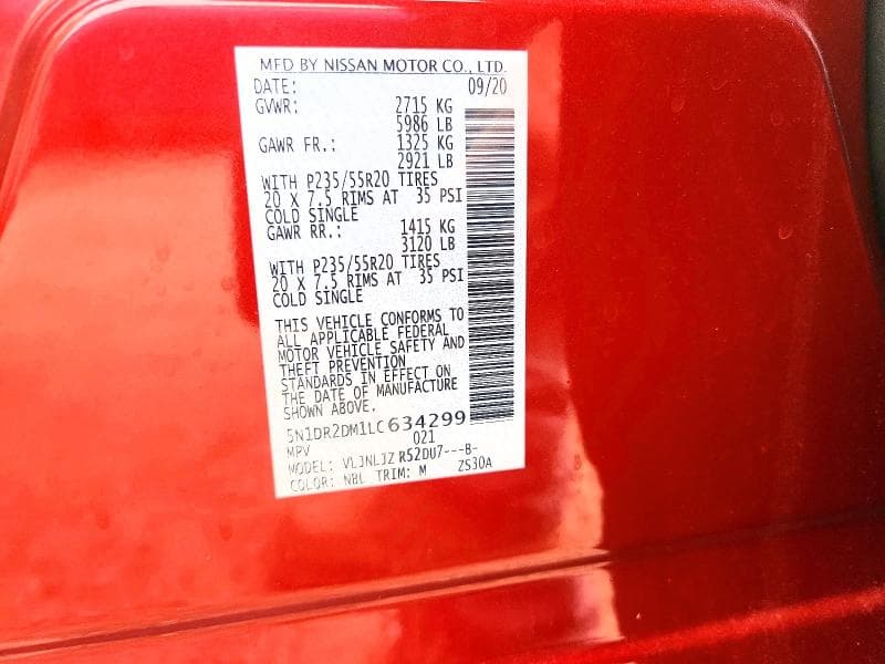 2020 NISSAN PATHFINDER PLATINUM 13