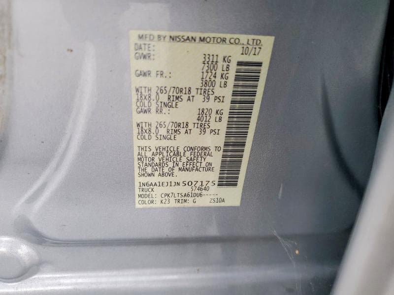 2018 NISSAN TITAN S 12