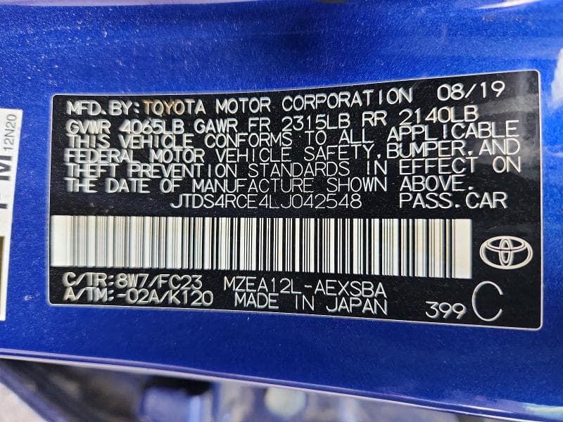 2020 TOYOTA COROLLA SE 12
