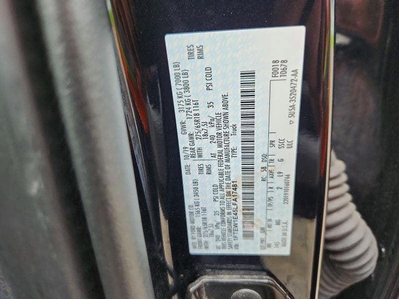 2020 FORD F150 SUPERCREW 12