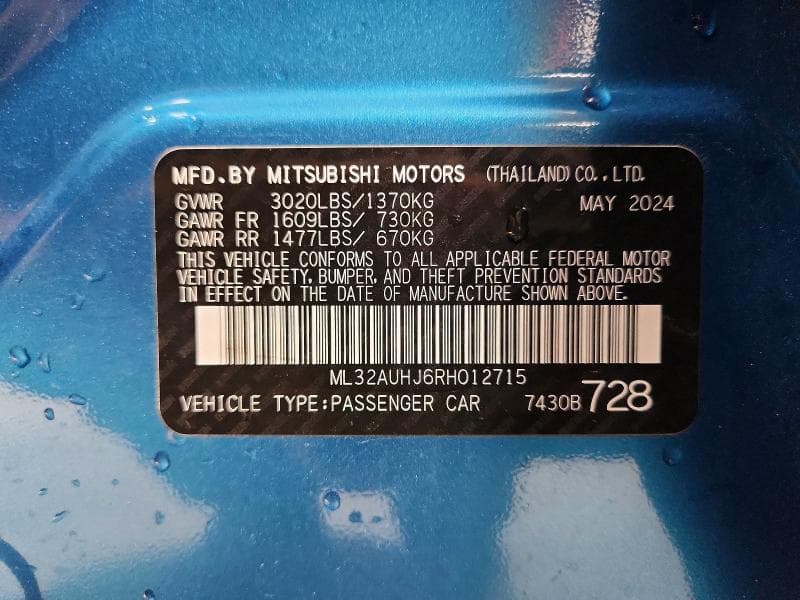 2024 MITSUBISHI MIRAGE ES 12