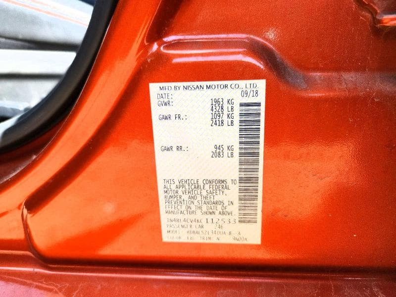 2019 NISSAN ALTIMA SR 12