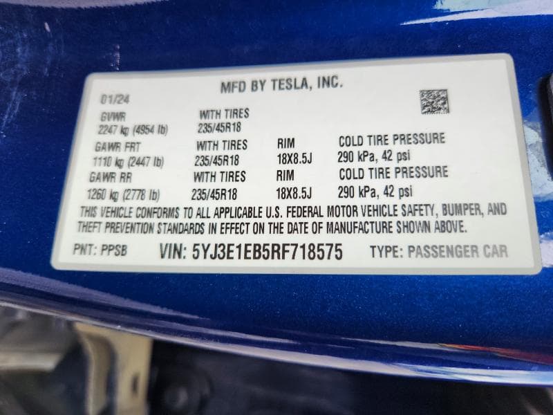 2024 TESLA MODEL 3 13