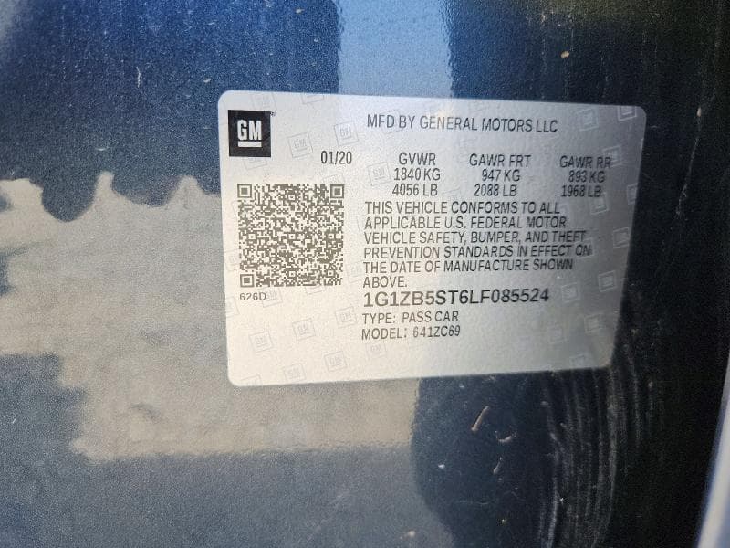 2020 CHEVROLET MALIBU LS 12