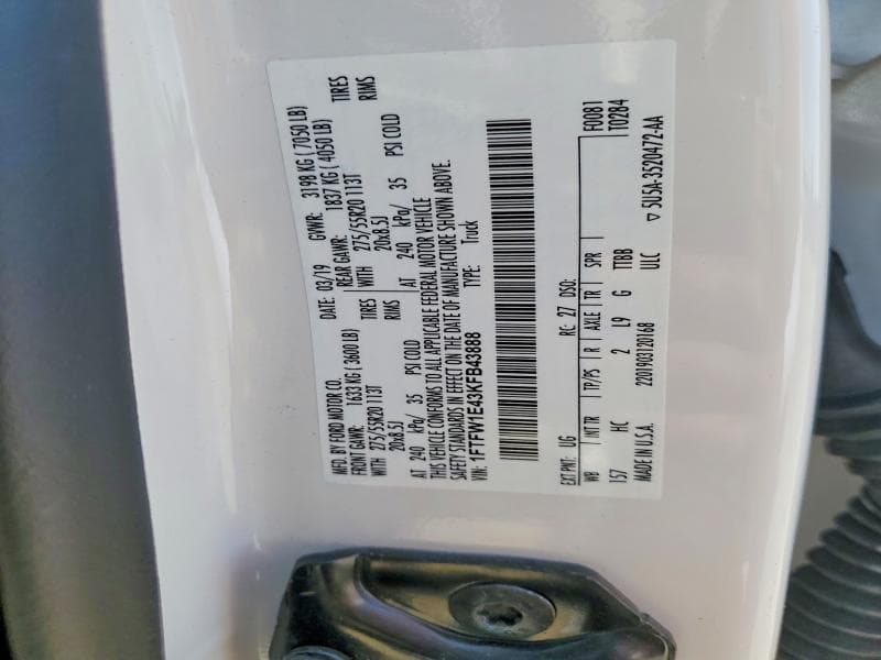2019 FORD F150 SUPERCREW 12