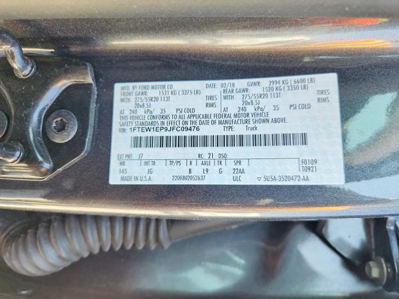 2018 FORD F150 SUPERCREW 12