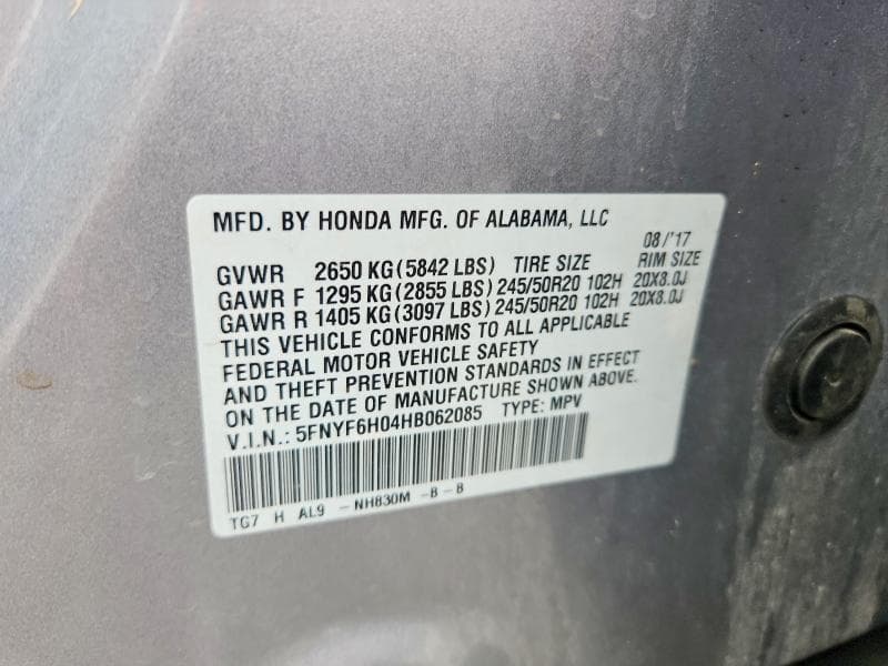 2017 HONDA PILOT ELITE 13
