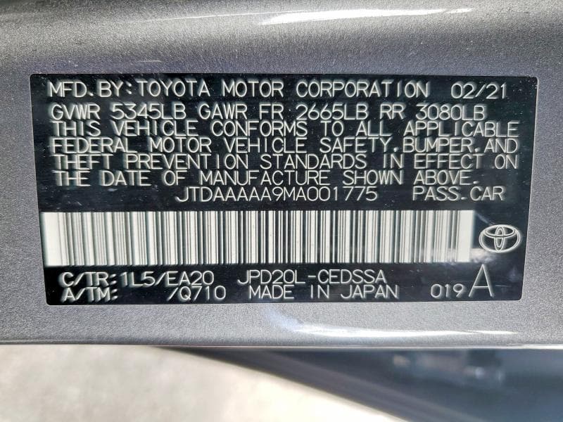 2021 TOYOTA MIRAI XLE 13