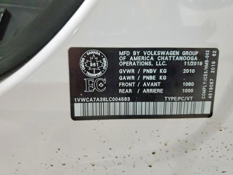 2020 VOLKSWAGEN PASSAT SEL 12