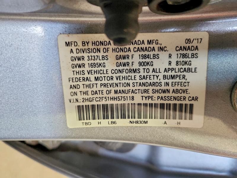 2017 HONDA CIVIC LX 12
