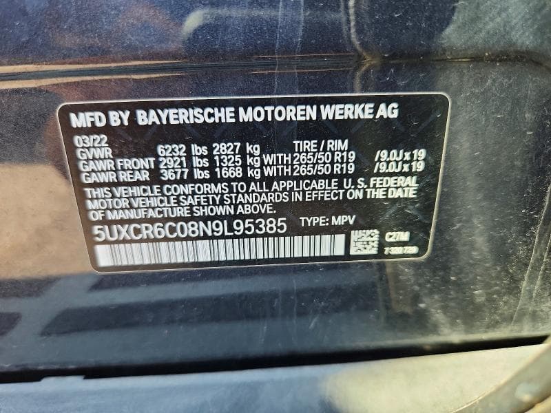 2022 BMW X5 XDRIVE40I 13
