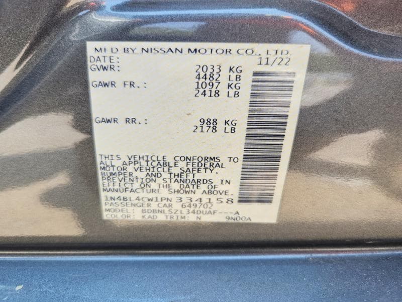 2023 NISSAN ALTIMA SR 13