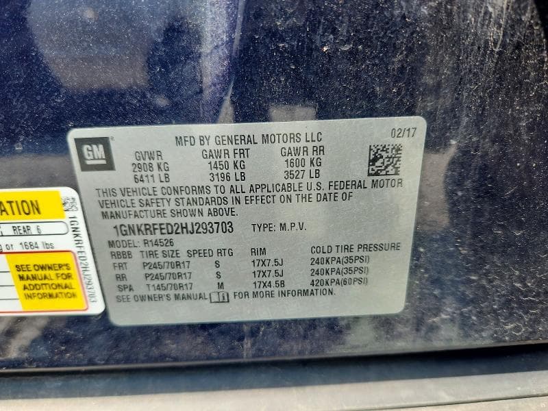 2017 CHEVROLET TRAVERSE LS 14