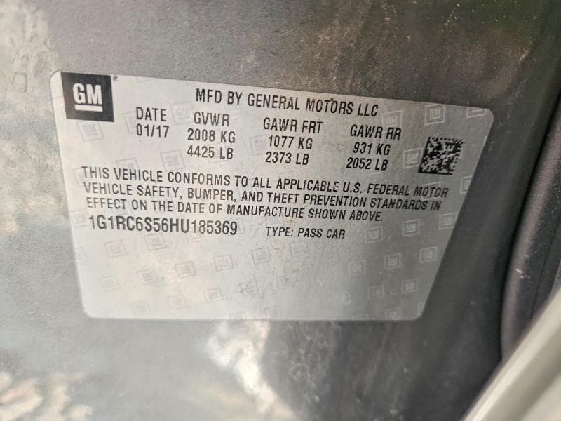 2017 CHEVROLET VOLT LT 12