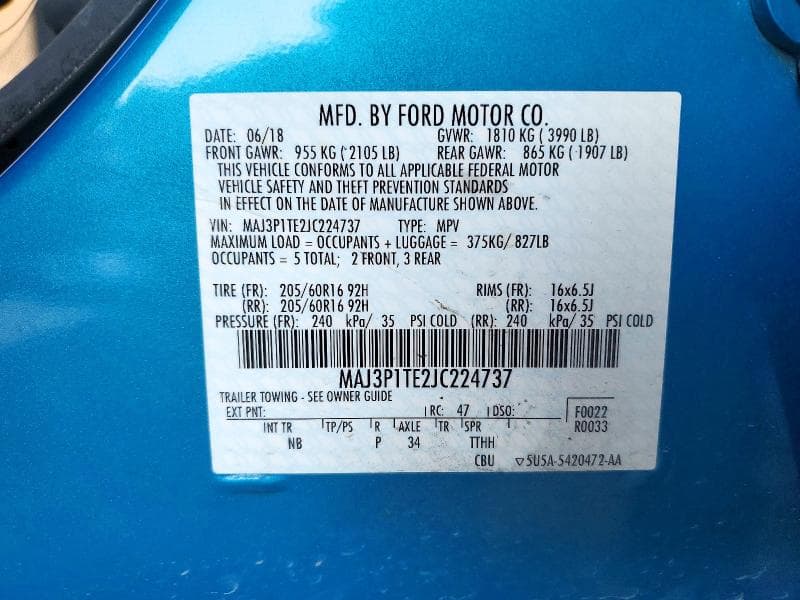 2018 FORD ECOSPORT SE 13