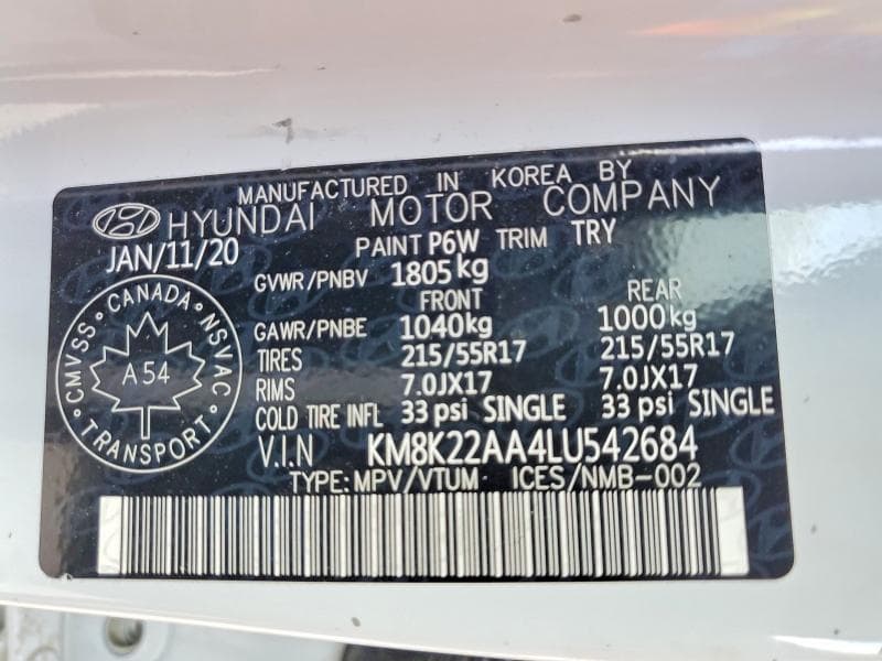 2020 HYUNDAI KONA SEL 12