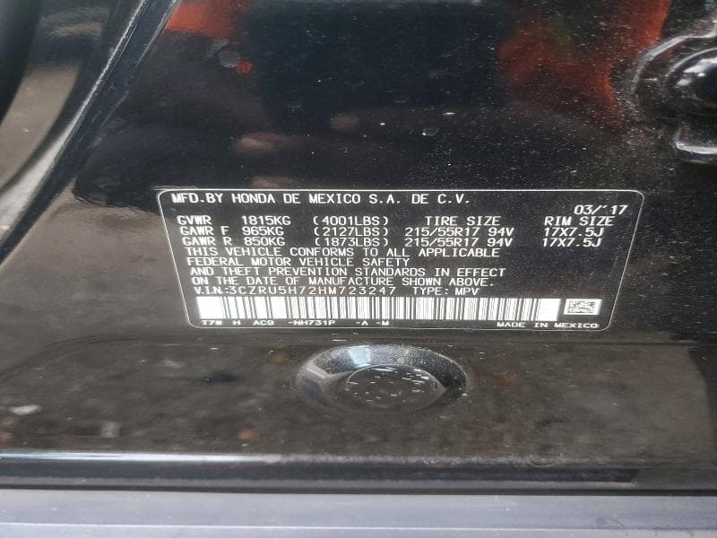 2017 HONDA HR-V EXL 13