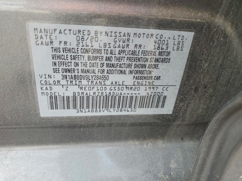 2020 NISSAN SENTRA SR 13