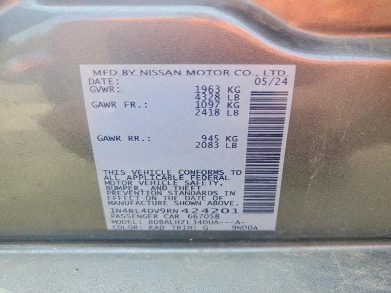 2024 NISSAN ALTIMA SV 12