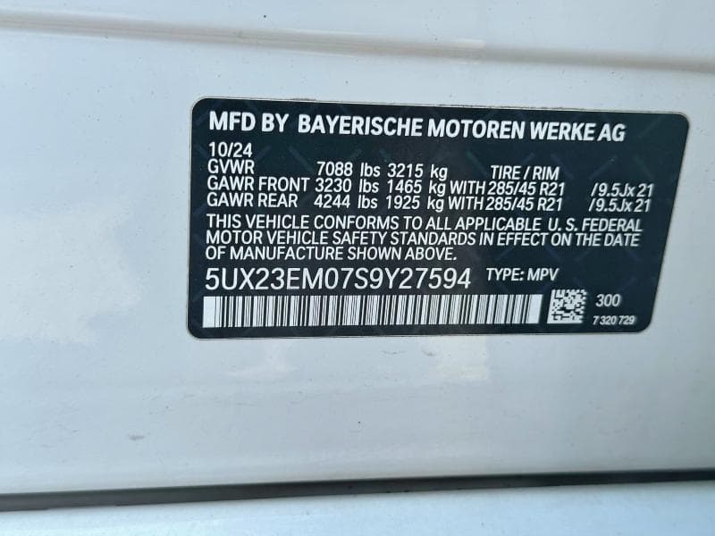 2025 BMW X7 XDRIVE40I XDRIVE40I 15