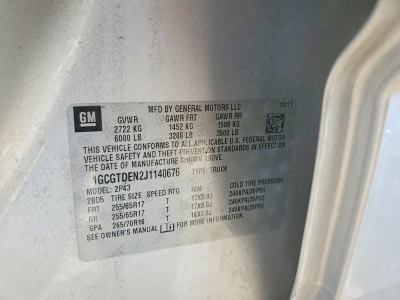 2018 CHEVROLET COLORADO Z71 12