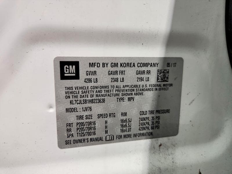 2017 CHEVROLET TRAX 1LT 14