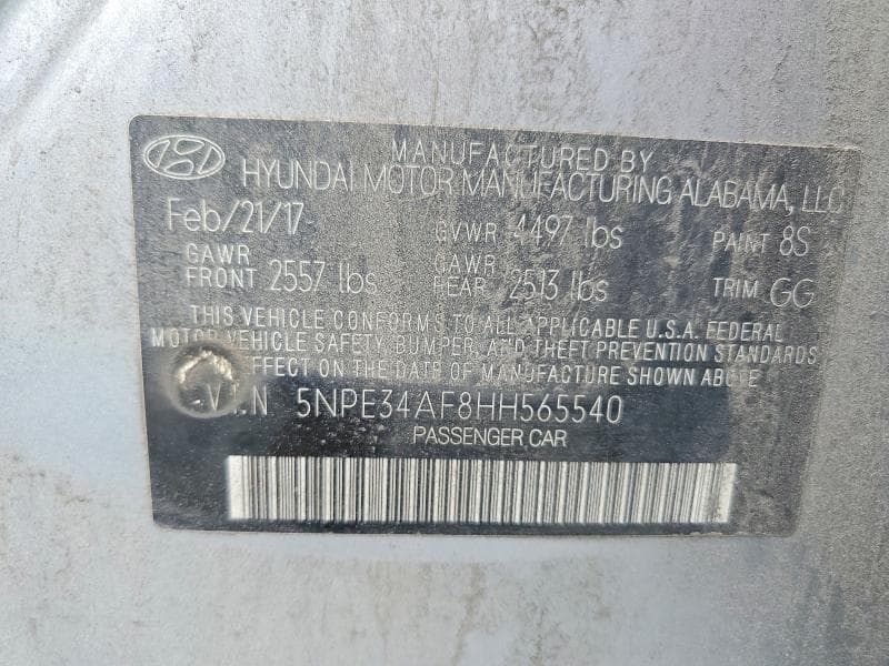 2017 HYUNDAI SONATA SPORT 12