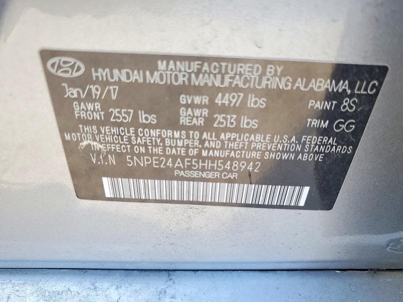 2017 HYUNDAI SONATA SE 12