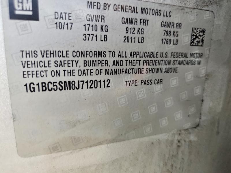 2018 CHEVROLET CRUZE LS 12