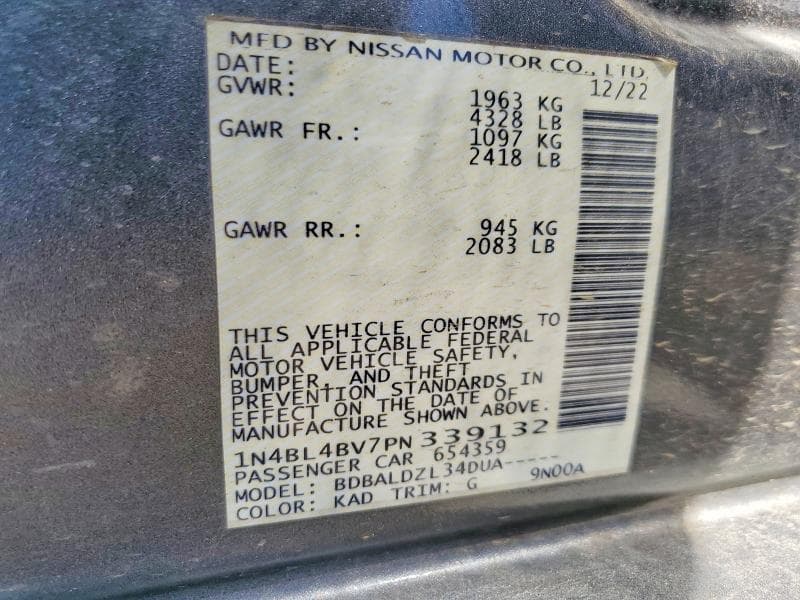 2023 NISSAN ALTIMA S 13