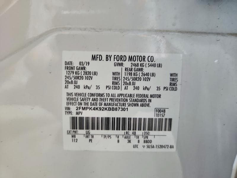 2019 FORD EDGE TITANIUM 13