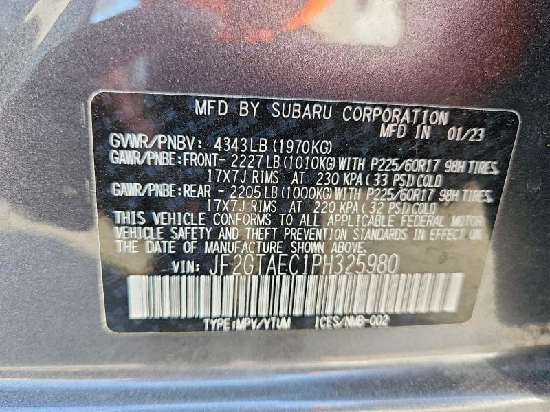 2023 SUBARU CROSSTREK PREMIUM 13