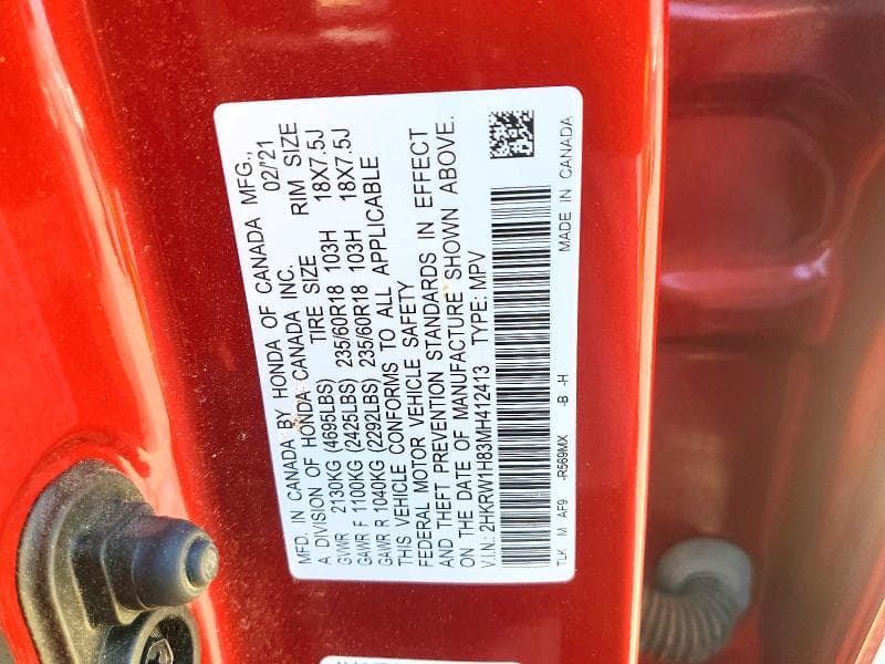 2021 HONDA CR-V EXL 12