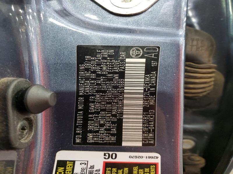 2019 TOYOTA COROLLA LE 13