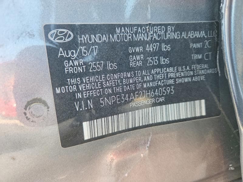 2018 HYUNDAI SONATA LIMITED 12