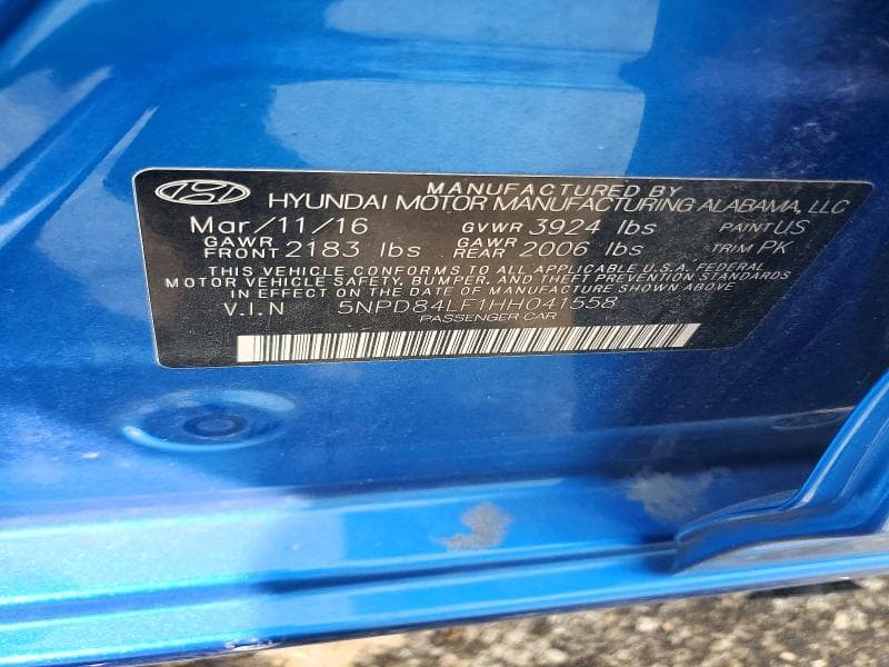 2017 HYUNDAI ELANTRA LIMITED 12