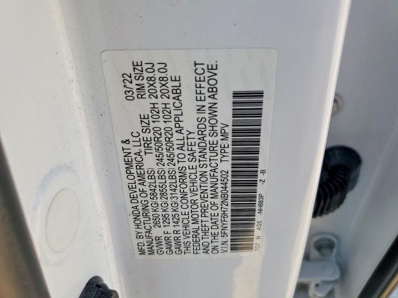 2022 HONDA PILOT BLACK 14