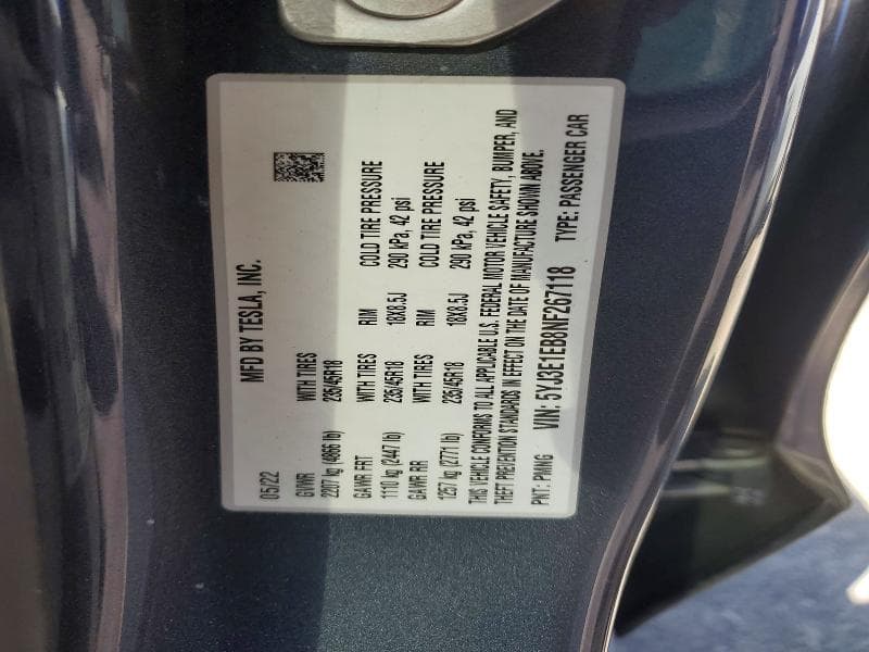 2022 TESLA MODEL 3 12