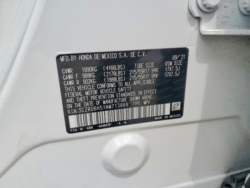 2022 HONDA HR-V EX 12